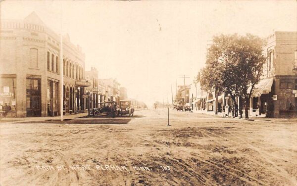 Perham Minnesota Main Street Real Photo Vintage Postcard AA76832