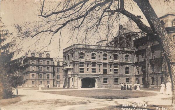 Poughkeepsie New York Vassar College Main Bldg Real Photo Postcard AA76868