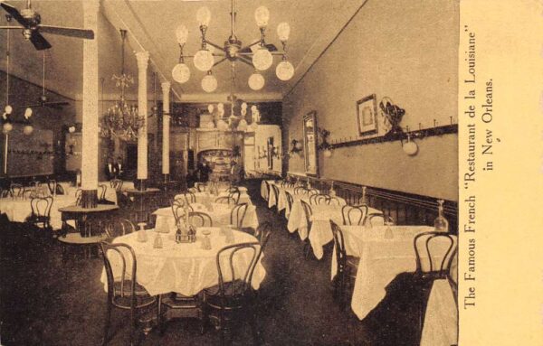 New Orleans Louisiana Restaurant de la Louisiane Dining Room Postcard AA76879