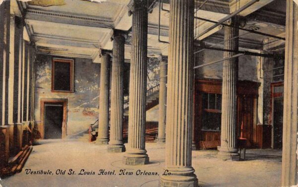 New Orleans Louisiana Old St Louis Hotel Vestibule Vintage Postcard AA76880