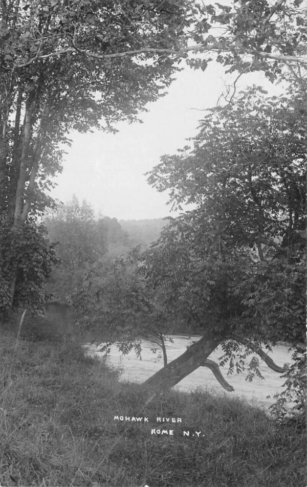 Rome New York Mohawk River Shore Line Scenic View Real Photo Postcard AA76884