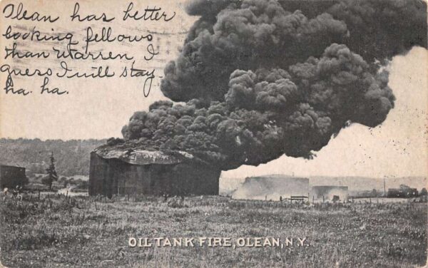 Olean New York Oil Tank Fire Disaster Vintage Postcard AA76885