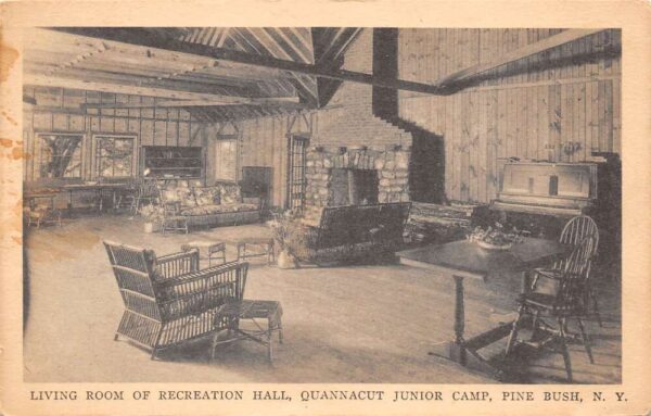 Pine Bush New York Quannacut Junior Camp, Recreation Hall Living Room, PC U15036