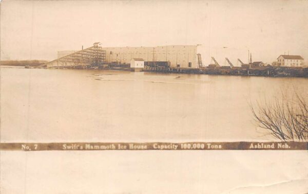 Ashland Nebraska Swift's Mammoth Ice House Real Photo Vintage Postcard AA77264