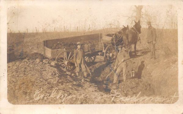 Piedmont Virginia ? Coal Mining Scene Horse Carriage Real Photo Postcard AA77279