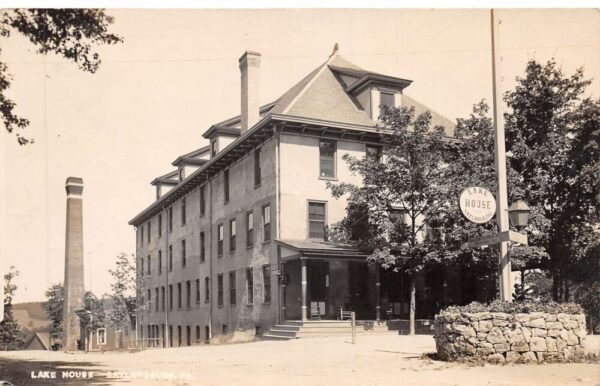 Saylorsburg Pennsylvania Lake House Hotel Real Photo Vintage Postcard AA77287