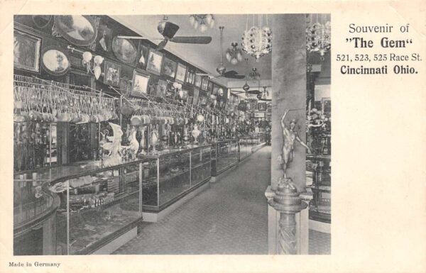 Cincinnati Ohio The Gem, Store Interior, Undivided Back Vintage Postcard U15232