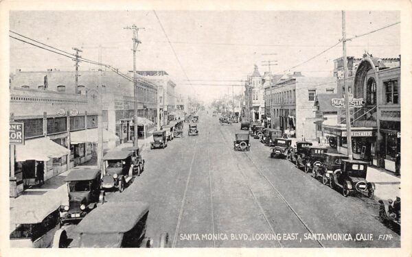 Santa Monica California Santa Monica Blvd.,Looking E., B/W Photo Print PC U15259