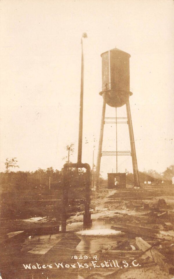 Estill South Carolina Water Works, Real Photo Vintage Postcard U15284