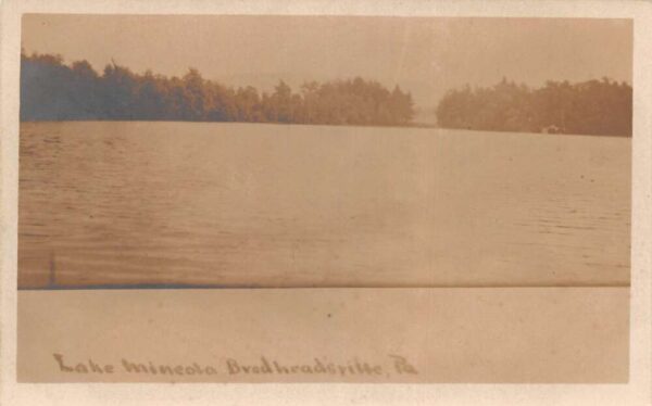 Brodheadsville Pennsylvania Lake Mineola Scenic View Real Photo Postcard AA77583