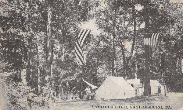 Saylorsburg Pennsylvania Saylors Lake Camping Scene Vintage Postcard AA79465