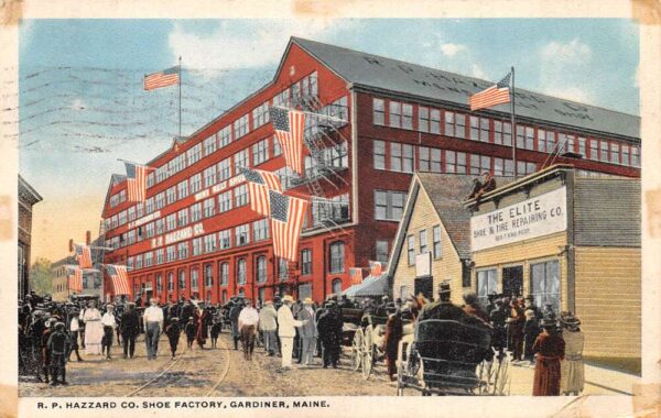 Gardiner Maine RP Hazzard Co Shoe Factory Vintage Postcard AA79466