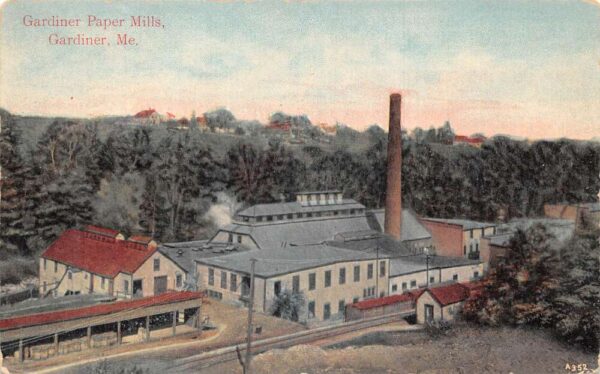 Gardiner Maine Paper Mills Factory Vintage Postcard AA79470