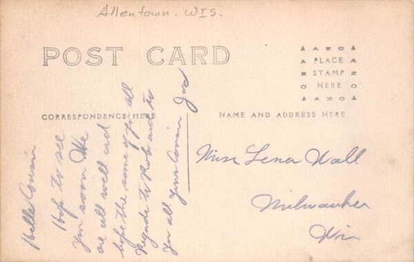 Allentown Wisconsin 1910 Fire Disaster Real Photo Vintage Postcard AA79580 - Image 2