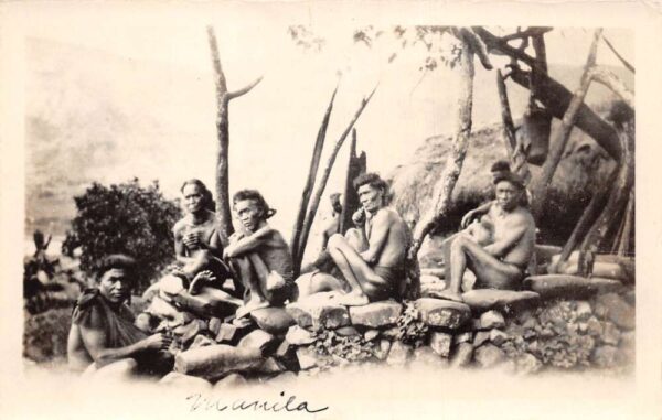 Manila Philippines Indigenous People Real Photo Vintage Postcard AA80973