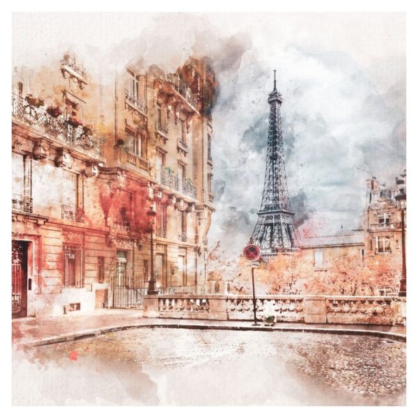 A painting depicting Paris, France