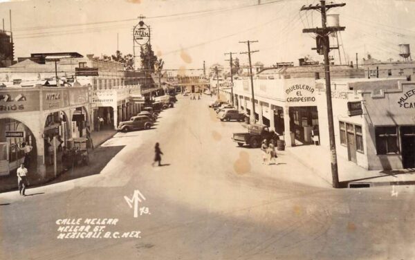 Mexicali BC Mexico Melgar Street Real Photo Vintage Postcard AA81838