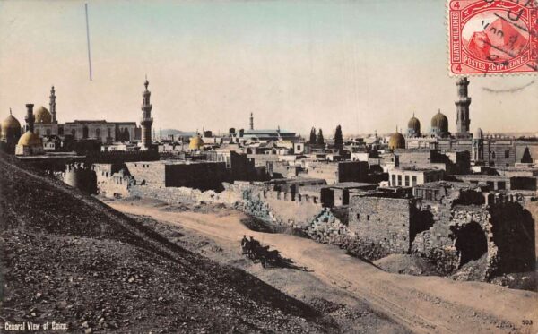 Cairo Egypt General View Tinted Real Photo Vintage Postcard AA81931