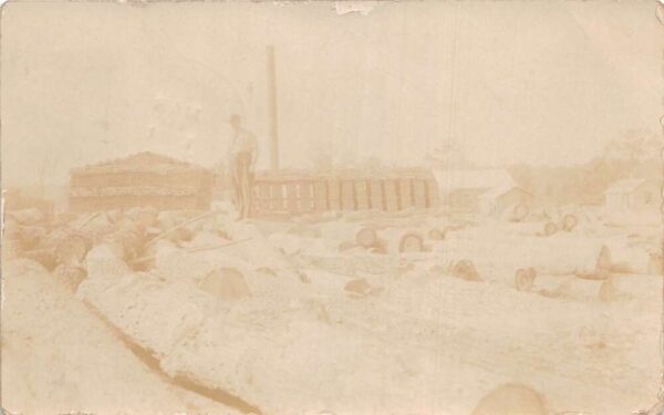 Manchester Tennessee Lumber Yard Logging Real Photo Vintage Postcard AA93358