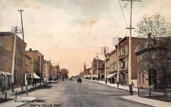 Smith Falls Ontario Canada Beckwith Street Vintage Postcard AA93389