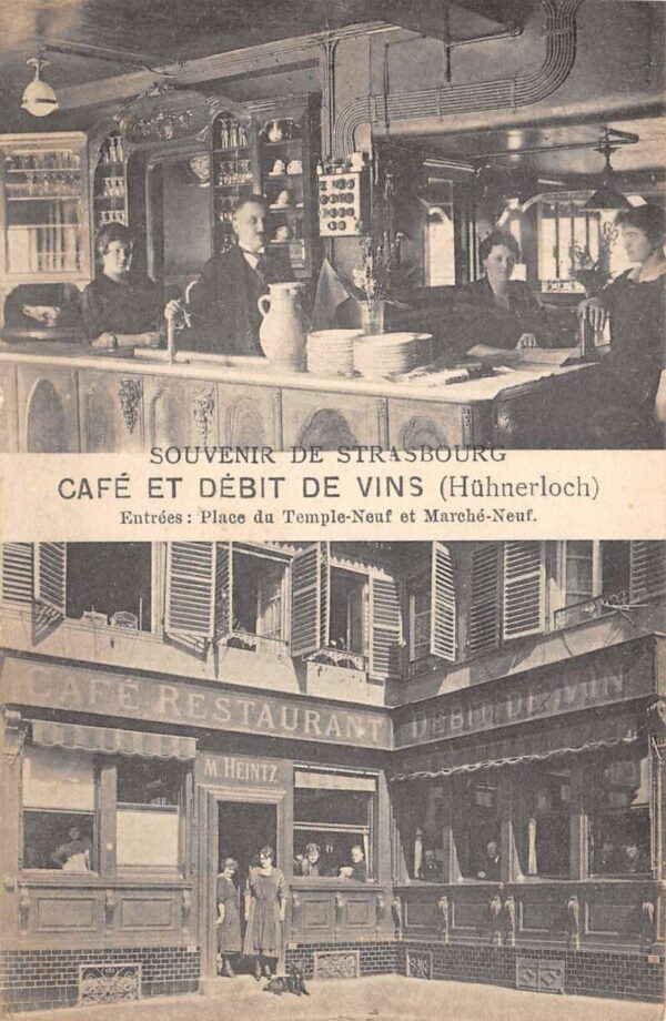 Strasbourg France Cafe Et Debit De Vins Vintage Postcard AA93390