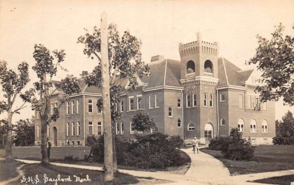 Gaylord Michigan High School Real Photo Vintage Postcard AA93404