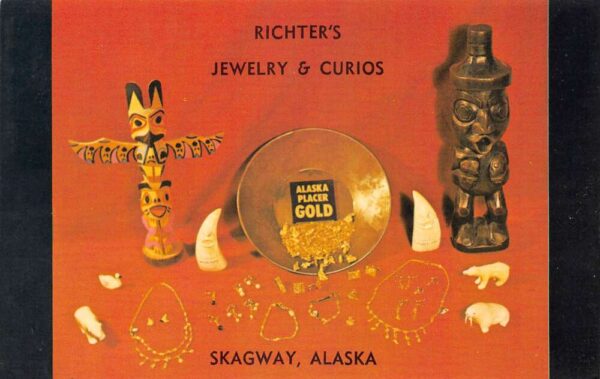 Skagway Alaska Richter's Jewelry and Curios Vintage Postcard AA93410