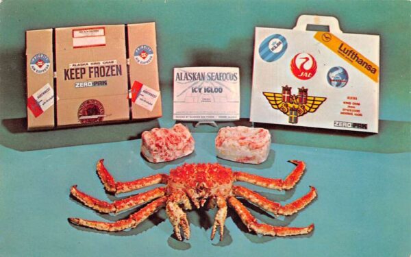 Anchorage Alaska Alaskan Seafoods King Crab Food Ad Vintage Postcard AA93412