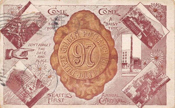 Seattle Washington Golden Potlatch Carnival Vintage Postcard AA93415