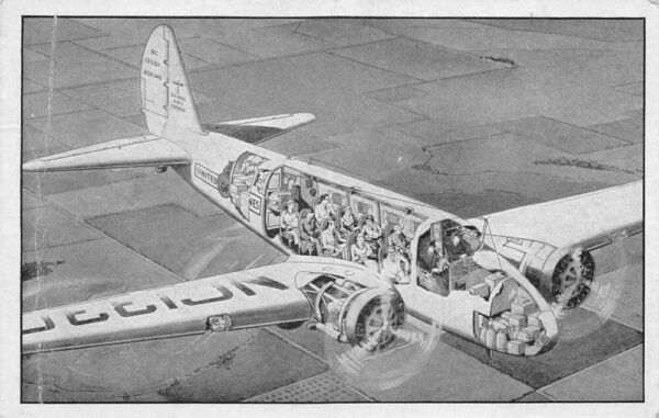 Chicago Illinois Century of Progress Expo Airplane Cutaway Postcard AA93421