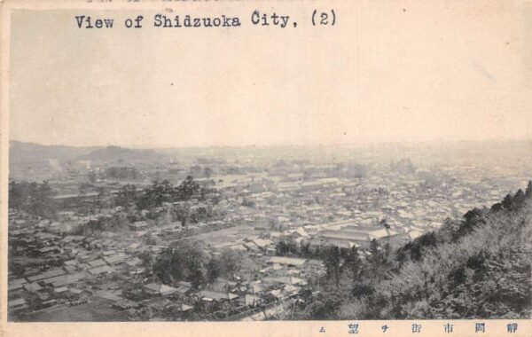 Shizuoka Japan Birds Eye View Vintage Postcard AA93432