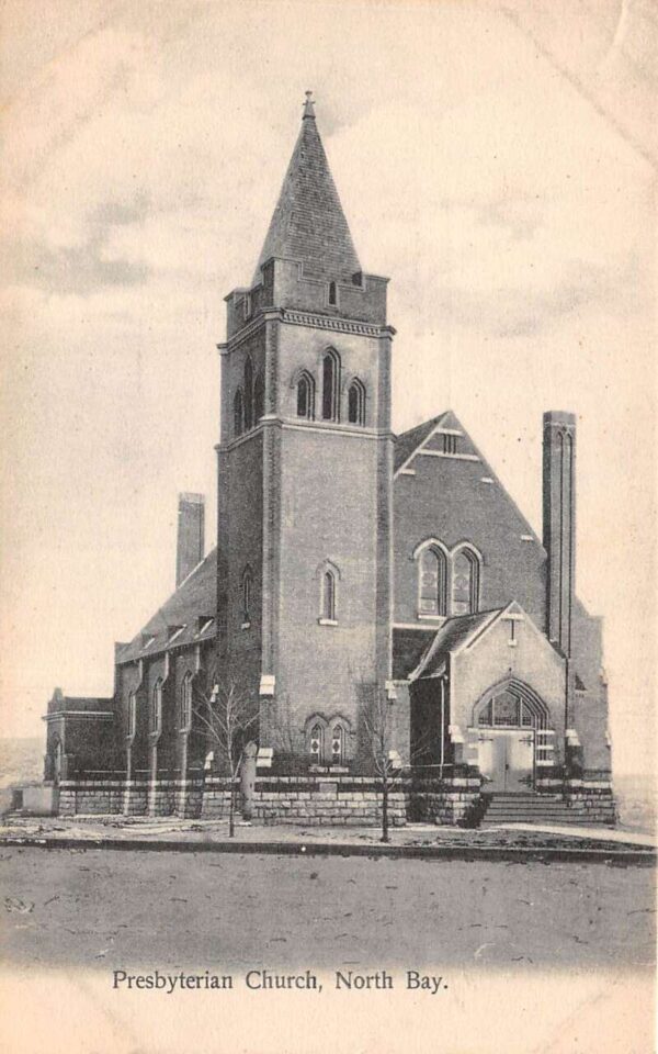 North Bay Ontario Canada Presbyterian Church Vintage Postcard AA93445