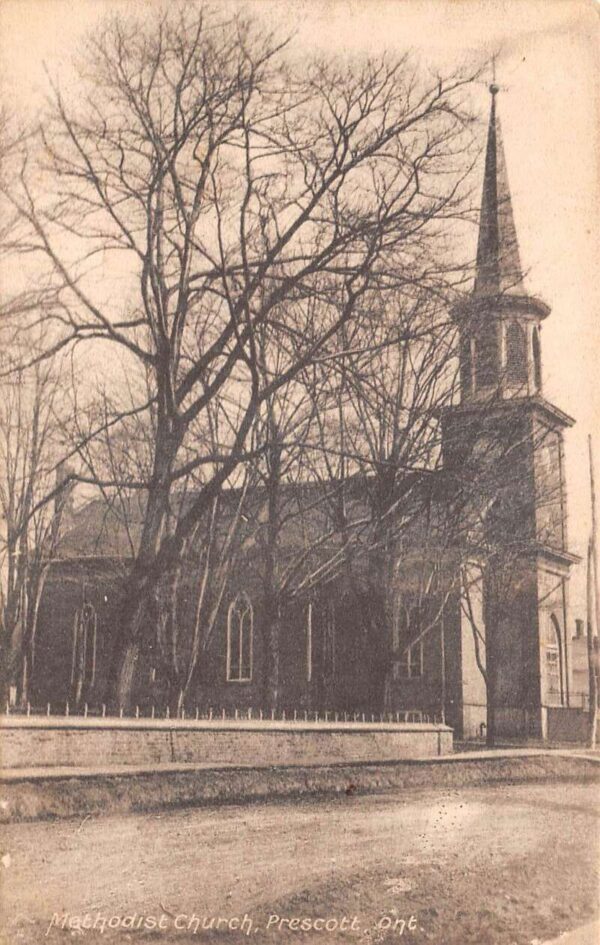 Prescott Ontario Canada Methodist Church Vintage Postcard AA93448