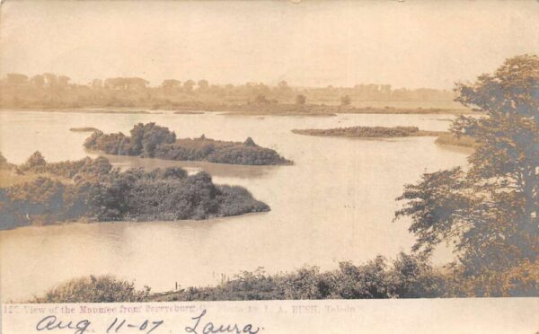 Perrysburg Ohio Maumee River Scenic View Real Photo Vintage Postcard AA93457