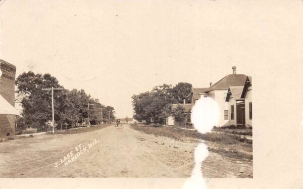 Hancock Wisconsin South Lake Street Real Photo Vintage Postcard AA93466