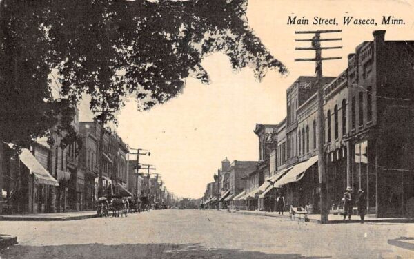 Waseca Minnesota Main Street Vintage Postcard AA93470