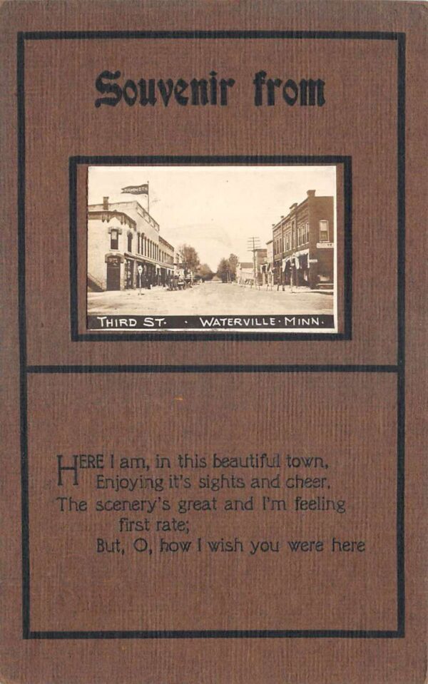 Waterville Minnesota Third Street Greetings Real Photo Postcard AA93471