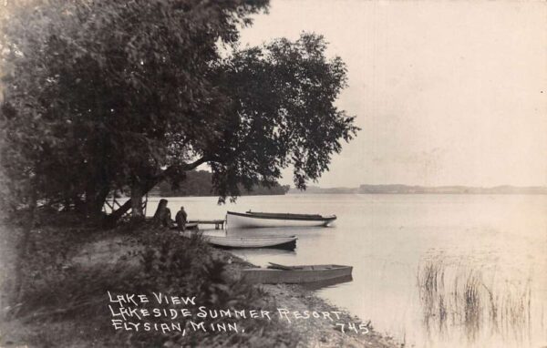 Elysian Minnesota Lakeside Summer Resort Lake View Real Photo Postcard AA93483