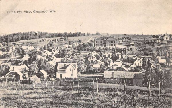 Glenwood Wisconsin Birds Eye View Vintage Postcard AA93507