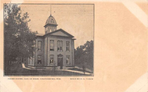 Grantsburg Wisconsin Court House and Jail Vintage Postcard AA93508