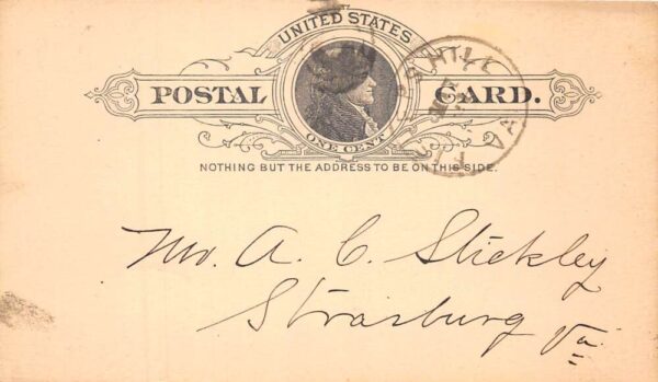 Fishers Hill Virginia Postal Letter Vintage Postcard AA93523 - Image 2