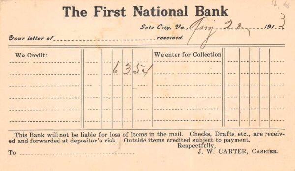 Gate City Virginia First National Bank Postal Vintage Postcard AA93527