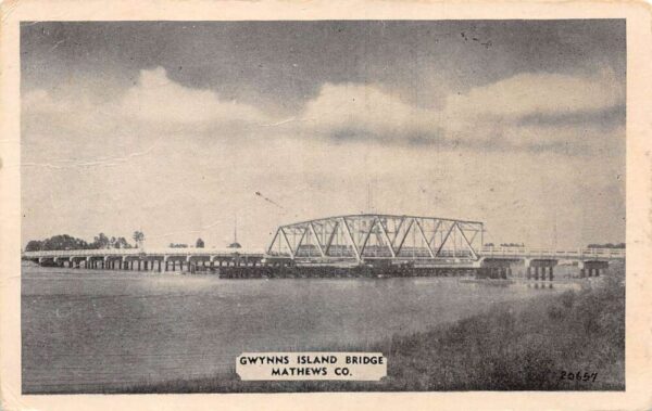 Gwynns Island Virginia Bridge Scenic View Vintage Postcard AA93528