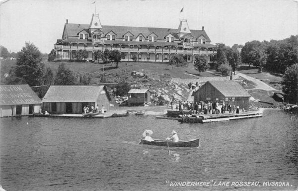 Muskoka Canada Lake Rosseau Windermere Boat Houses Postcard AA93531