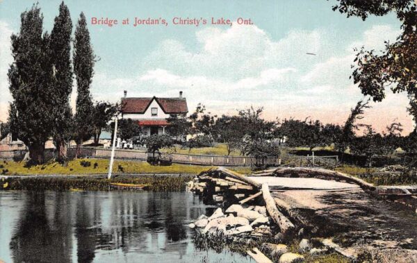 Christy's Lake Ontario Canada Bridge Scenic View Vintage Postcard AA93536