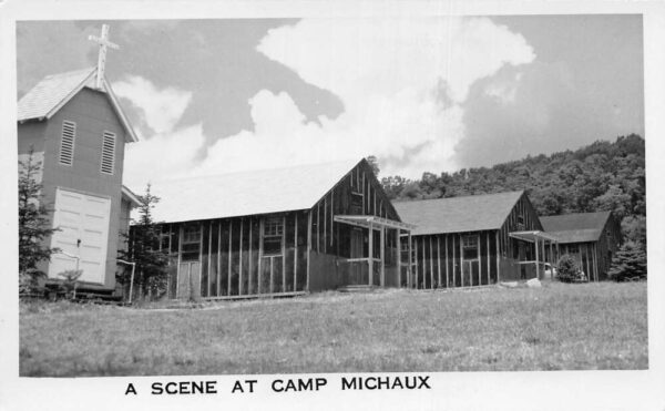 Camp Michaux Pennsylvania Chapel and Barracks Real Photo Postcard AA93540