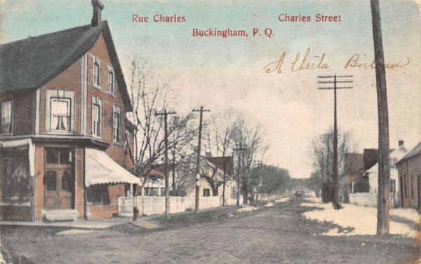 Buckingham Quebec Canada Charles Street Vintage Postcard AA93544