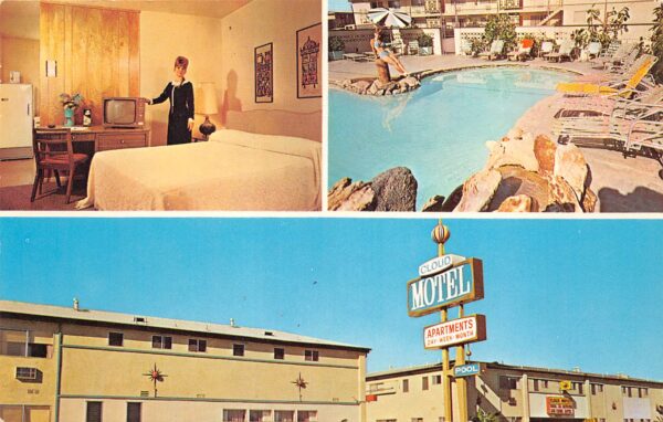 Lakewood California The Cloud Motel, Multi-View Chrome, Vintage Postcard U21948