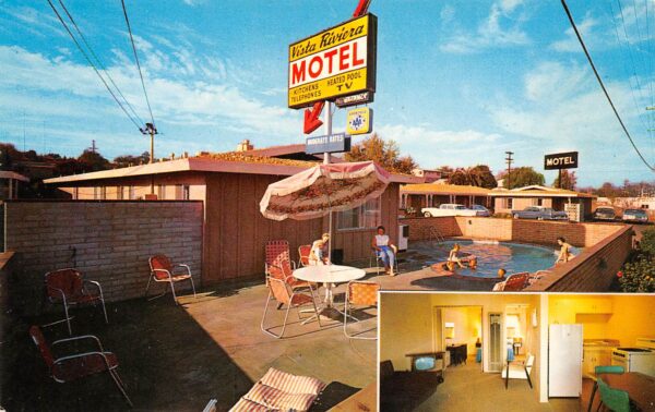 Vista California Vista Riviera Motel, Multi-View Chrome, Vintage Postcard U21949