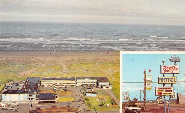 Ocean Shores Washington Royal Pacific Apartment Hotel, Chrome, Vintage PC U21950